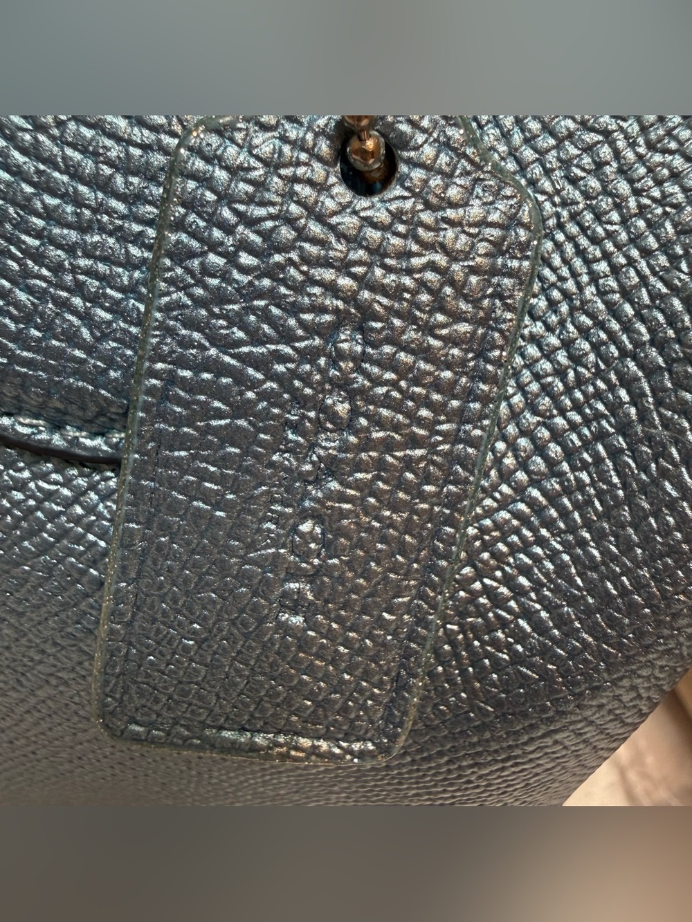 Coach Metallic Blue Mini Bennett Satchel Crossbody Bag Leather - Picture 12 of 15